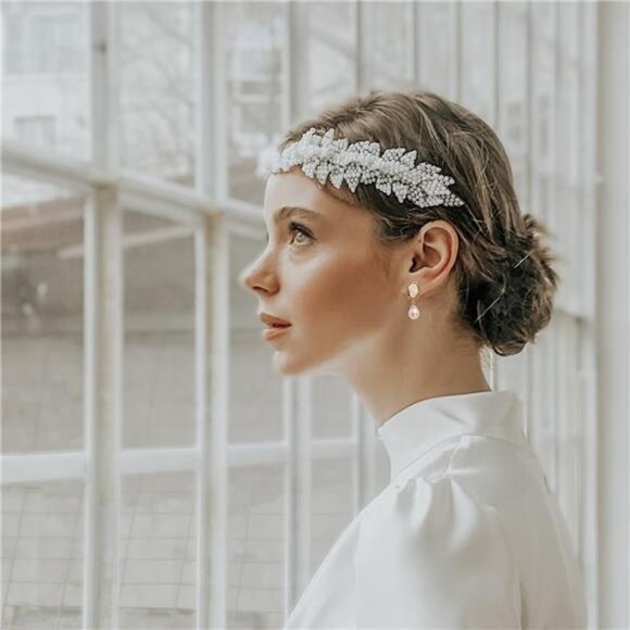 Abalone Shell & Freshwater Pearl Drop Earrings | 14K Gold Plated Hypoallergenic - Picture 5 of 8